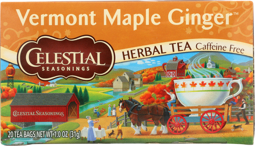 CELESTIAL SEASONINGS: Vermont Maple Ginger Herbal Tea, 20 bg