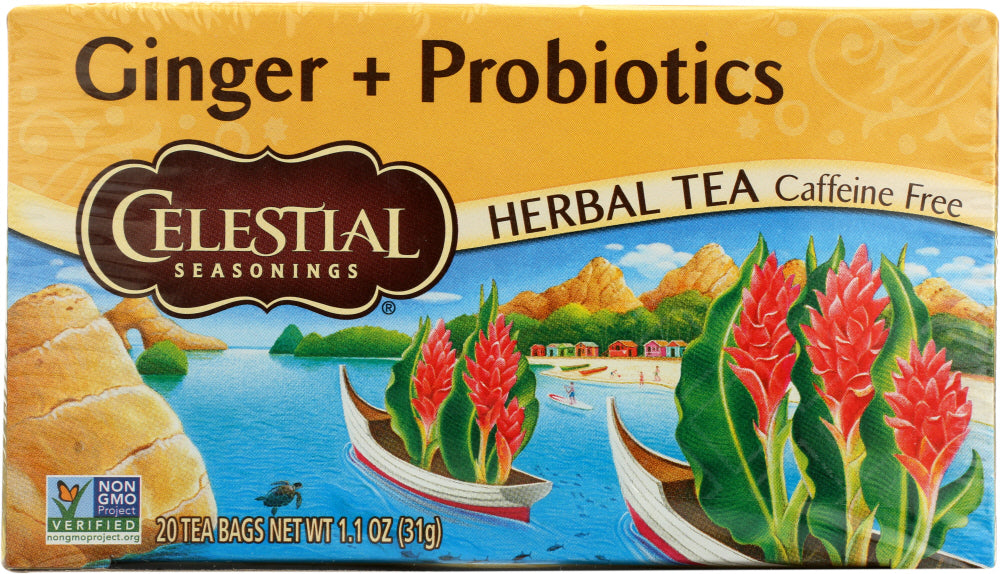 CELESTIAL SEASONINGS: Ginger Probiotic Herbal Tea, 20 bg