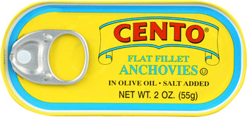 CENTO: Flat Fillets Anchovies In Olive Oil, 2 oz