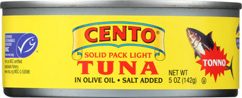 CENTO: Solid Packed Light Tuna In Pure Olive Oil, 5 oz