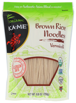 KA ME: Organic Brown Rice Noodles Vermicelli, 8.8 oz