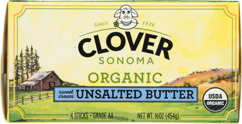 CLOVER SONOMA: Organic Unsalted Butter, 16 oz