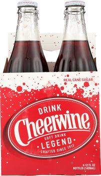 CHEERWINE: Cherry Soda 4 Bottle, 48 oz