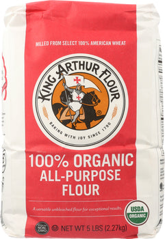 KING ARTHUR FLOUR: Organic Unbleached All Purpose Flour, 5 lbs