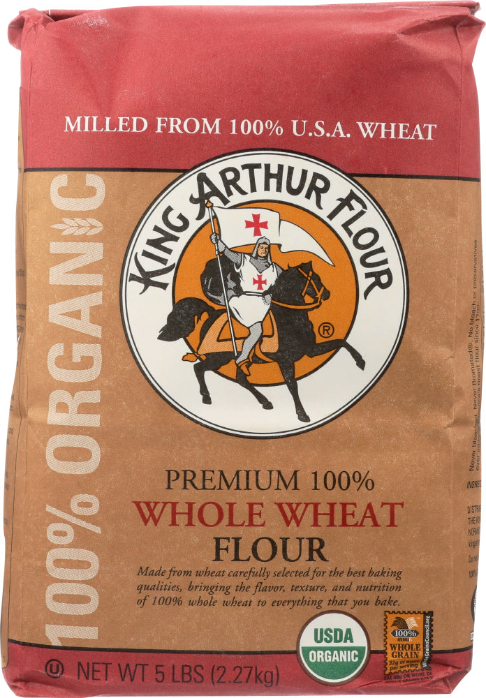 KING ARTHUR: Organic Whole Wheat Flour, 5 lb