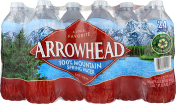 ARROWHEAD WATER: 100% Mountain Spring Water 24 Count - 0.5 liter, 12 lt