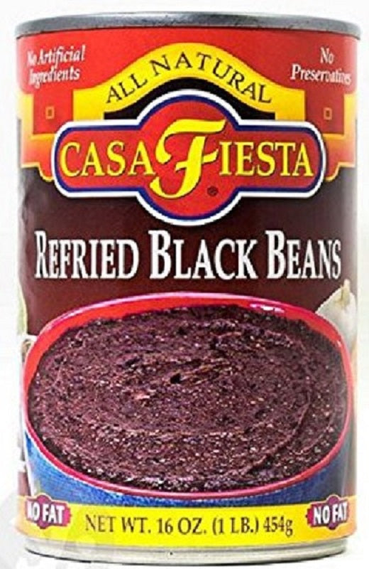 CASA FIESTA: Refried Black Beans No Fat, 16 oz