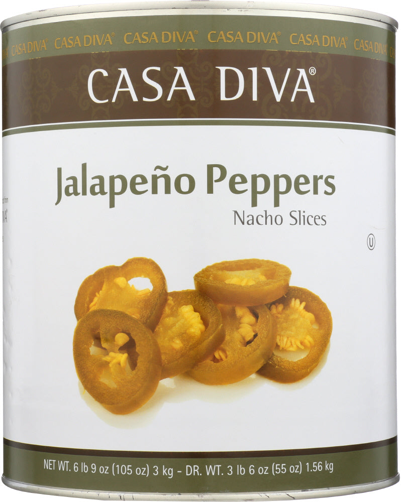 CASA DIVA: Jalapeno Pepper Sliced, 105 oz