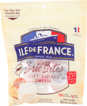 ILE DE FRANCE: Cheese Ile De France Brie Bites Bag, 4.4 oz