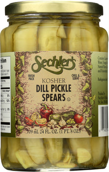 SECHLERS: Dill Pickles Spears Kosher, 24 oz