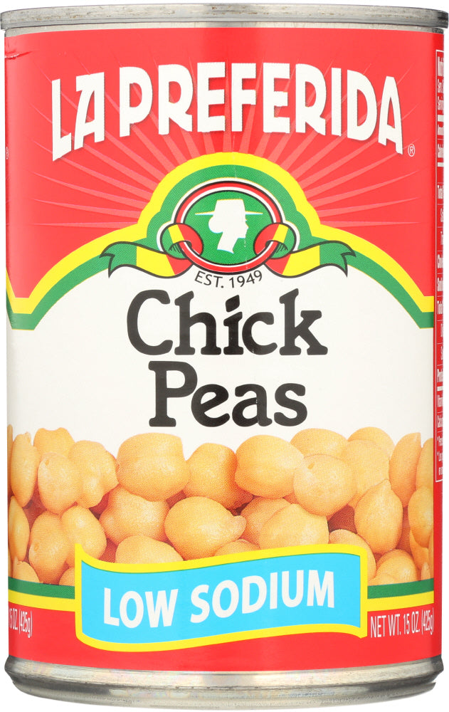 LA PREFERIDA: Low Sodium Chick Peas Beans, 15 oz