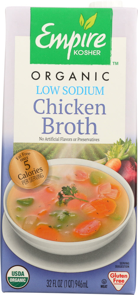 EMPIRE KOSHER: Chicken Broth Low Sodium, 32 oz