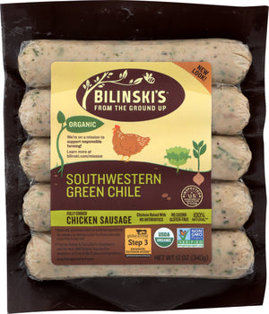 BILINKSI'S: Southwestern Green Chile Chicken Sausage, 12 oz