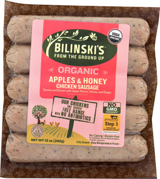 BILINSKIS: Organic Apples and Honey Chicken Sausage, 12 oz