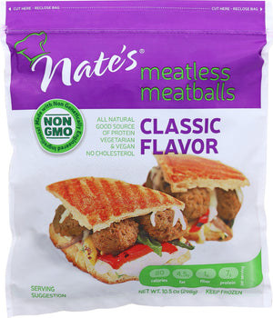 NATES: Classic Flavor Meatless Meatballs, 10.5 oz