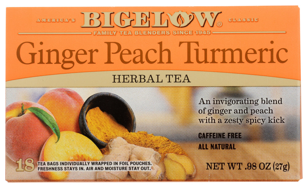 BIGELOW: Ginger Peach Turmeric Herbal Tea, 0.98 oz