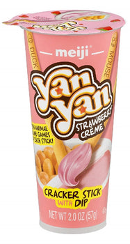 MEIJI: Cracker Stick with Dip Yan Yan Strawberry, 2 oz