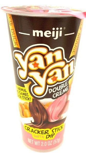 MEIJI: Cracker Stick with Dip Yan Yan Double Cream, 2 oz