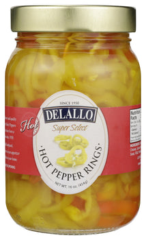 DELALLO: Hot Banana Pepper Rings, 16 oz