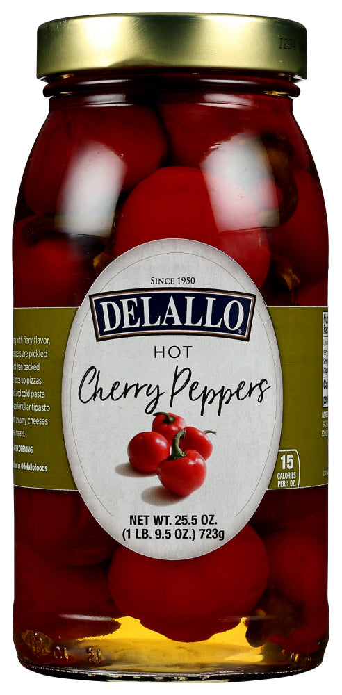 DELALLO: Red Hot Cherry Peppers, 25.5 oz