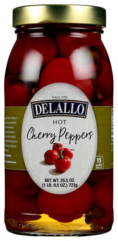 DELALLO: Red Hot Cherry Peppers, 25.5 oz