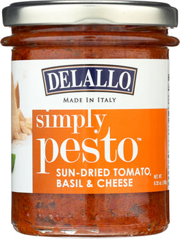 DELALLO: Pesto Sundried Tomato Basil Cheese, 6.35 oz