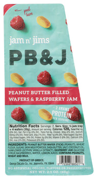 JAM N JIMS: Peanut Butter Wafers & Raspberry Jam, 2.1 oz