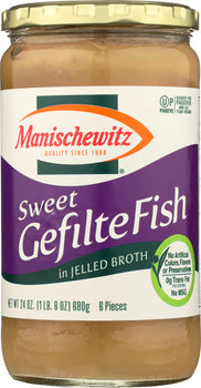 MANISCHEWITZ: Sweet Gefilte Fish in Jelled Broth, 24 Oz