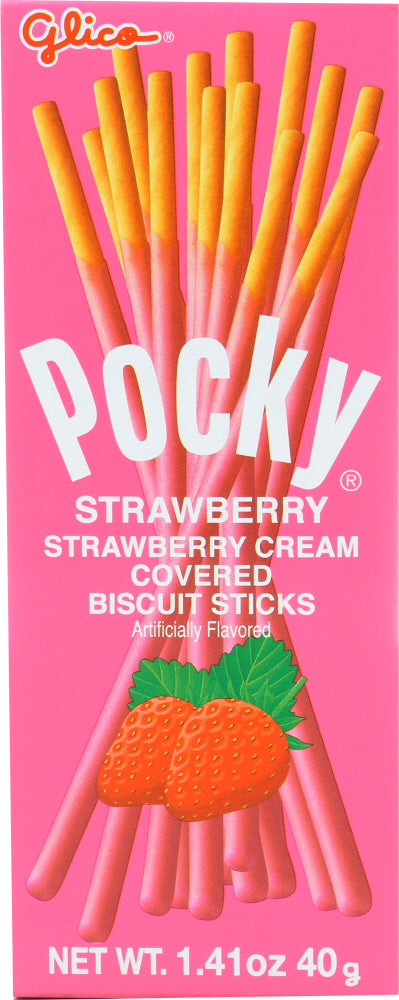 GLICO: Pocky Strawberry Cream Biscuit Sticks, 1.41 oz