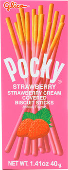 GLICO: Pocky Strawberry Cream Biscuit Sticks, 1.41 oz