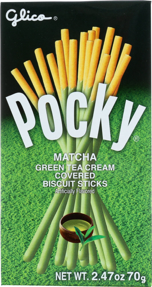 GLICO: Pocky Matcha Green Tea Cream Biscuit Sticks, 2.47 oz