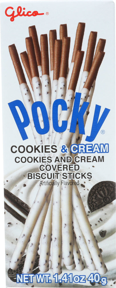 GLICO: Pocky Cookies & Cream Biscuit Sticks, 1.41 oz