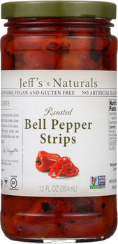 JEFF'S NATURALS: Roasted Bell Pepper Strips, 12 oz