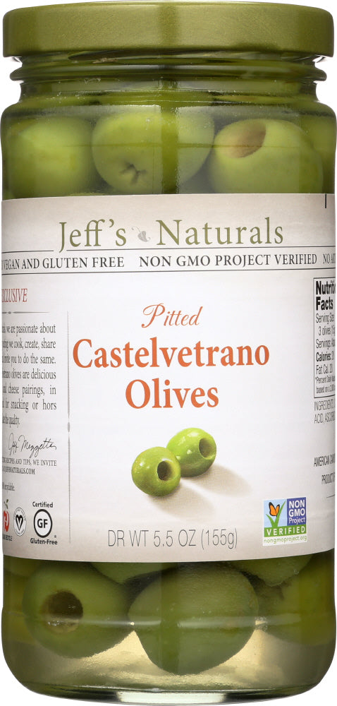 JEFFS NATURALS: Pitted Castelvetrano Olives, 5.5 oz