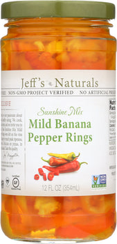 JEFFS NATURALS: Sunshine Mix Mild Banana Pepper Rings, 12 fl oz