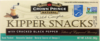 CROWN PRINCE: Kipper Snack Cracked Black Pepper, 3.25 oz