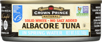 CROWN PRINCE: Solid White Albacore Tuna No Salt, 5 oz
