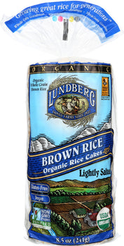 LUNDBERG: Organic Brown Rice Cakes Lightly Salted, 8.5 oz