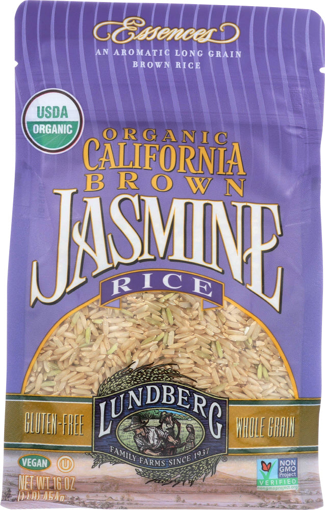 LUNDBERG: Organic California Brown Jasmine Rice, 1 lb