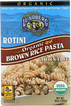 LUNDBERG: Pasta Brown Rice Rotini Organic Gluten Free, 10 oz