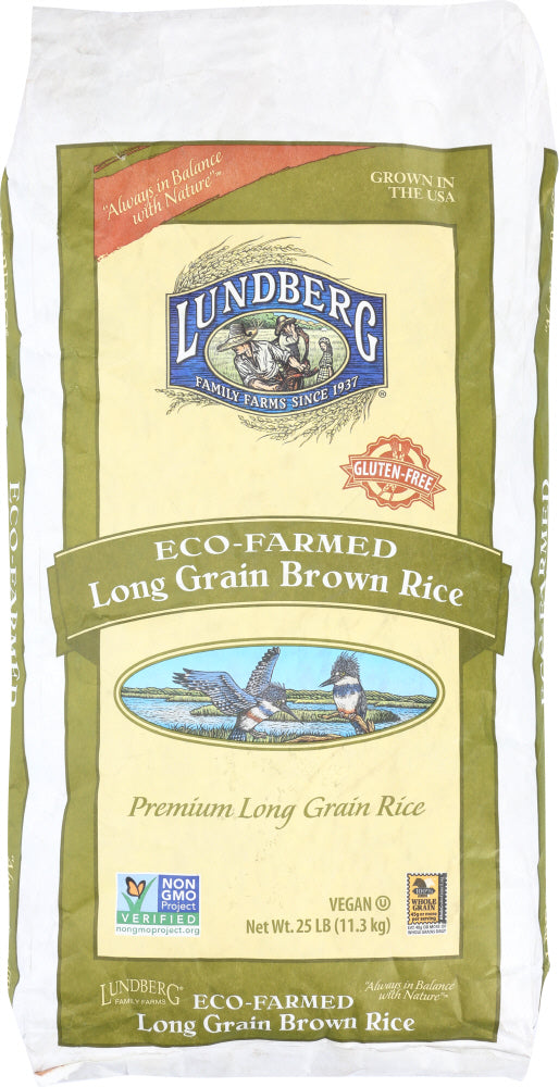 LUNDBERG: Long Grain Brown Rice, 25 lb