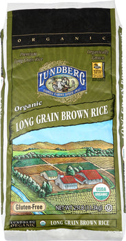 LUNDBERG: Organic Long Grain Brown Rice, 25 lb