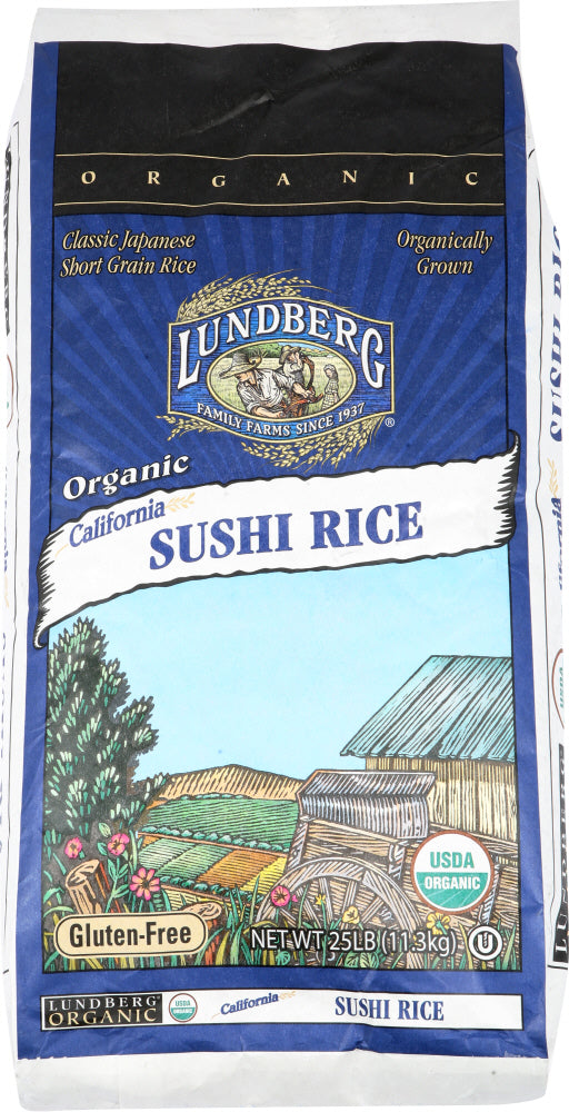 LUNDBERG: Rice Sushi Organic, 25 lb