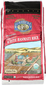 LUNDBERG: Rice White Basmati Organic, 25 lb