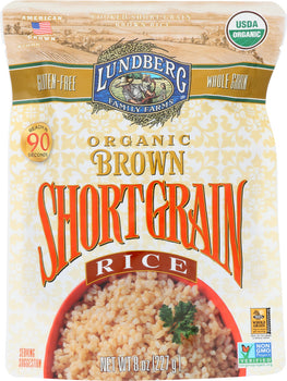 LUNDBERG: Rice Brown Short Grain Organic, 8 oz