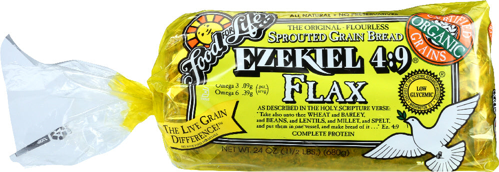 FOOD FOR LIFE: Ezekiel 4:9 Flax Sprouted Grain Bread, 24 oz