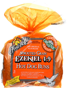 FOOD FOR LIFE: Ezekiel 4:9 Sprouted Grain Hot Dog Buns, 16 oz