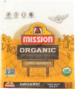 MONTERREY: Flour Tortilla Uncooked Organic, 13.3 oz