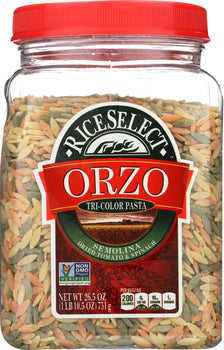 RICESELECT: Orzo Tri-Color Pasta, 26.5 oz