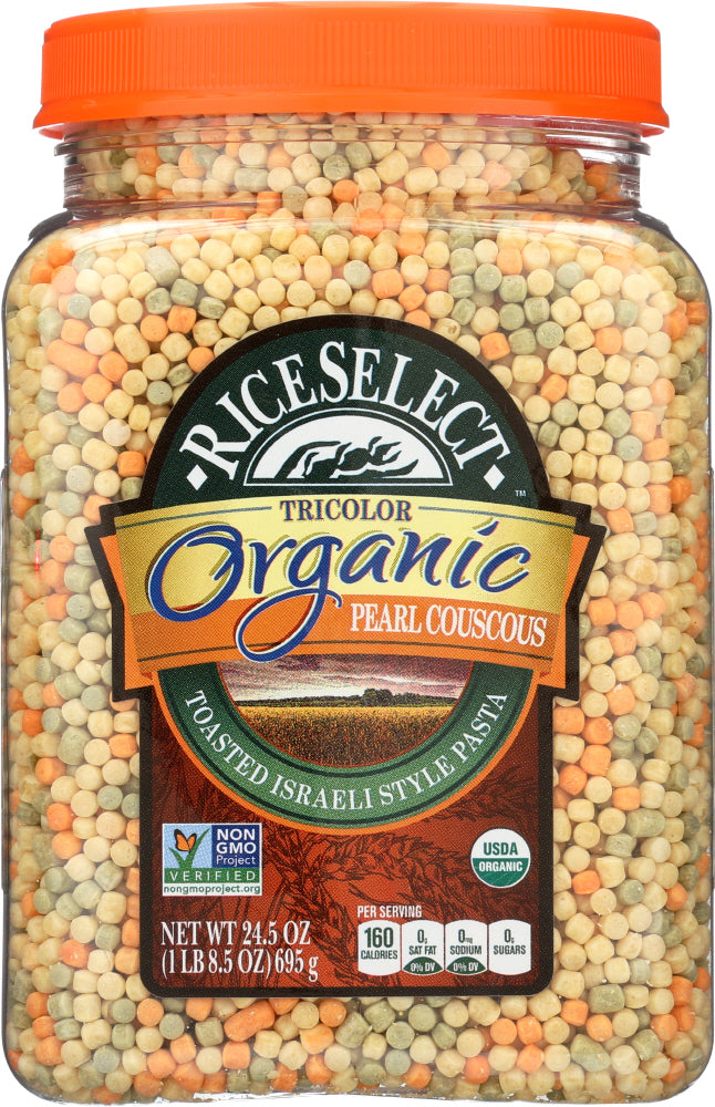 RICESELECT: Organic Tri Color Pearl Couscous, 24.5 oz